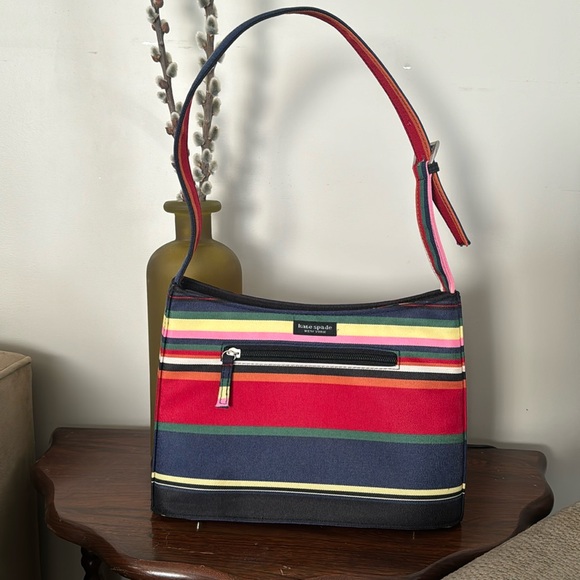 Vintage striped Kate Spade New York bag with feet - Picture 2 of 6
